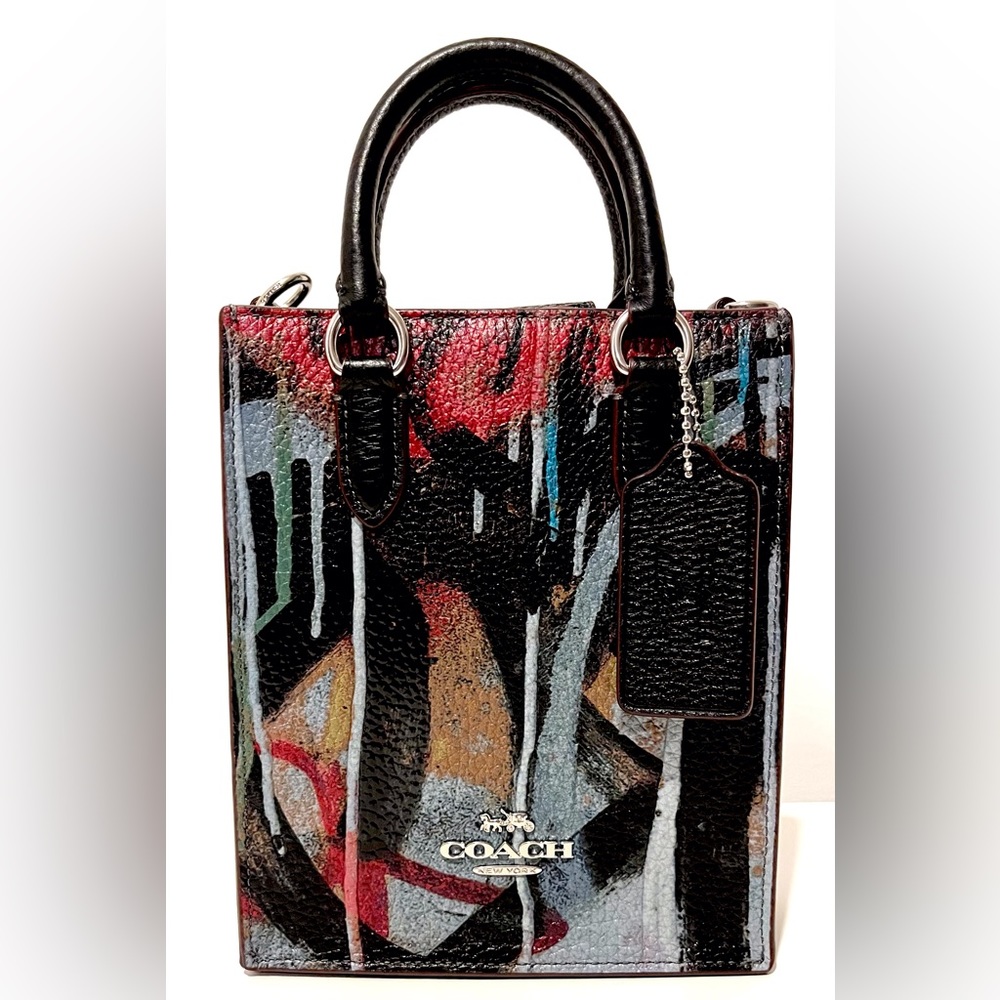 COACH NWT X Mint + Serf North South Mini Tote Leather Crossbody - Picture 2 of 11